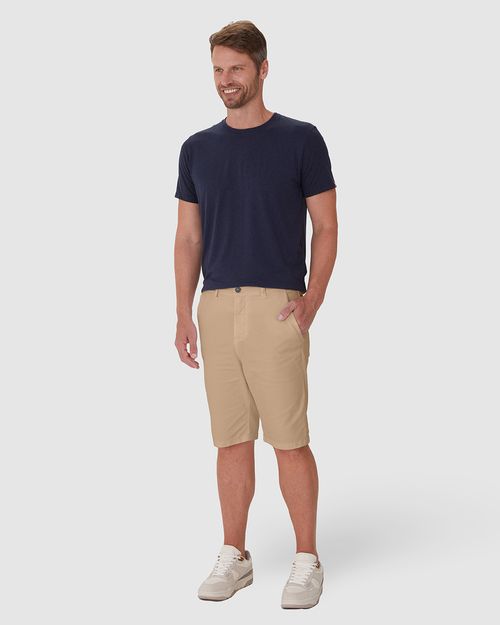 Bermuda Masculina Slim Em Sarja Com Elastano