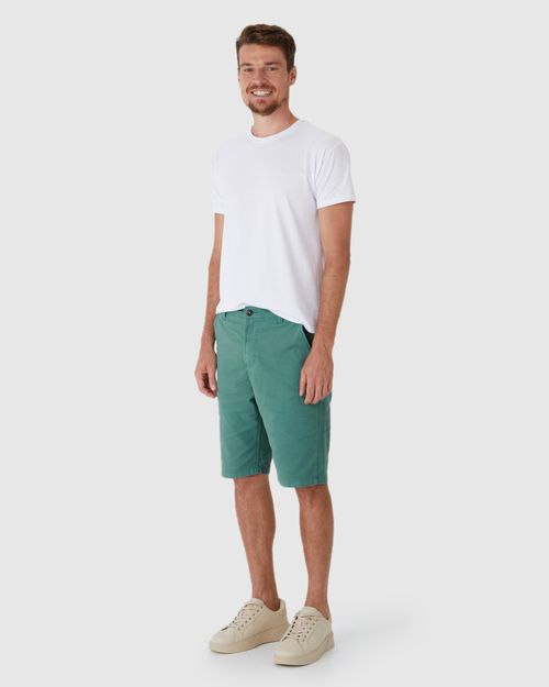 Bermuda Masculina Slim Em Sarja Com Elastano