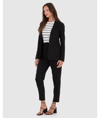 Blazer Feminino Alongado Em Tecido Viscose Com Elastano