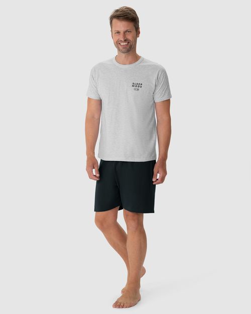 Pijama Masculino Camiseta Sleep Mode Em Algodão