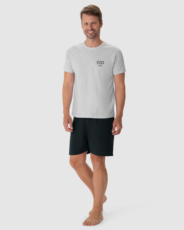 Pijama Masculino Camiseta Sleep Mode Em Algodão
