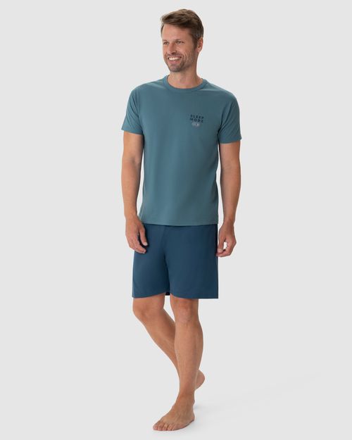 Pijama Masculino Camiseta Sleep Mode Em Algodão