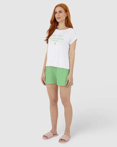 Pijama Feminino Free Time Take Time To Pause And Reconnect Em Viscose Stretch