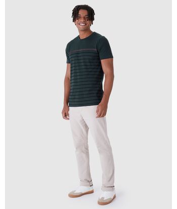 Camiseta Masculina Estampa Listrada Em Algodão