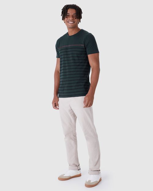 Camiseta Masculina Estampa Listrada Em Algodão