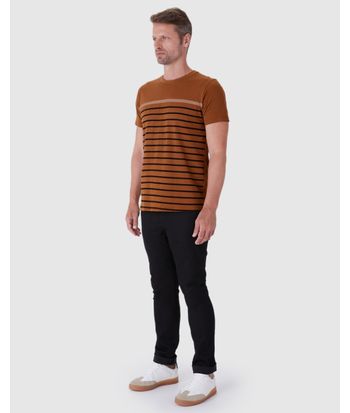 Camiseta Masculina Estampa Listrada Em Algodão