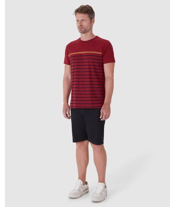 Camiseta Masculina Estampa Listrada Em Algodão