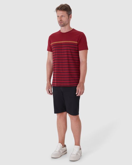 Camiseta Masculina Estampa Listrada Em Algodão