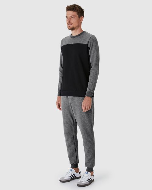 Blusão Masculino Bicolor Em Moletom Flanelado