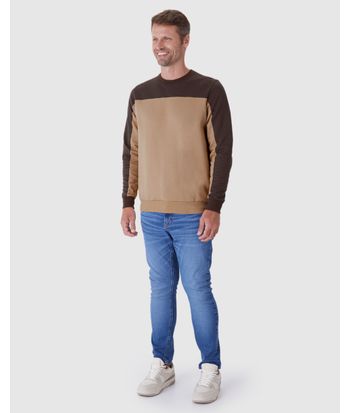 Blusão Masculino Bicolor Em Moletom Flanelado