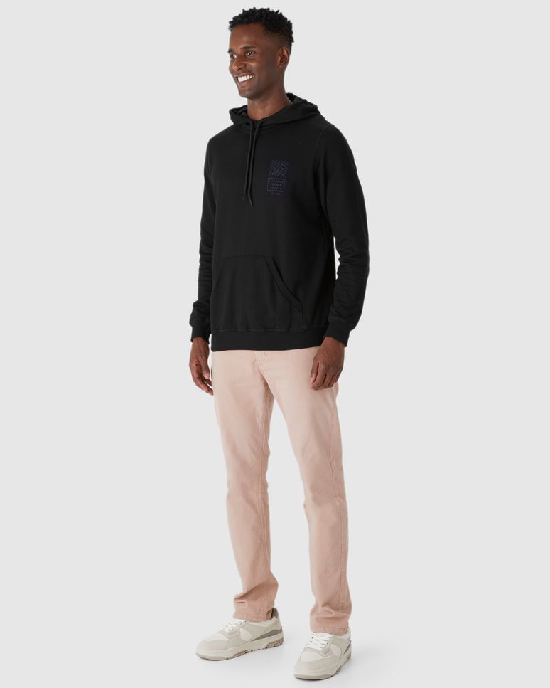Blusão Masculino Com Capuz Estampa Lettering Em Moletom Flanelado
