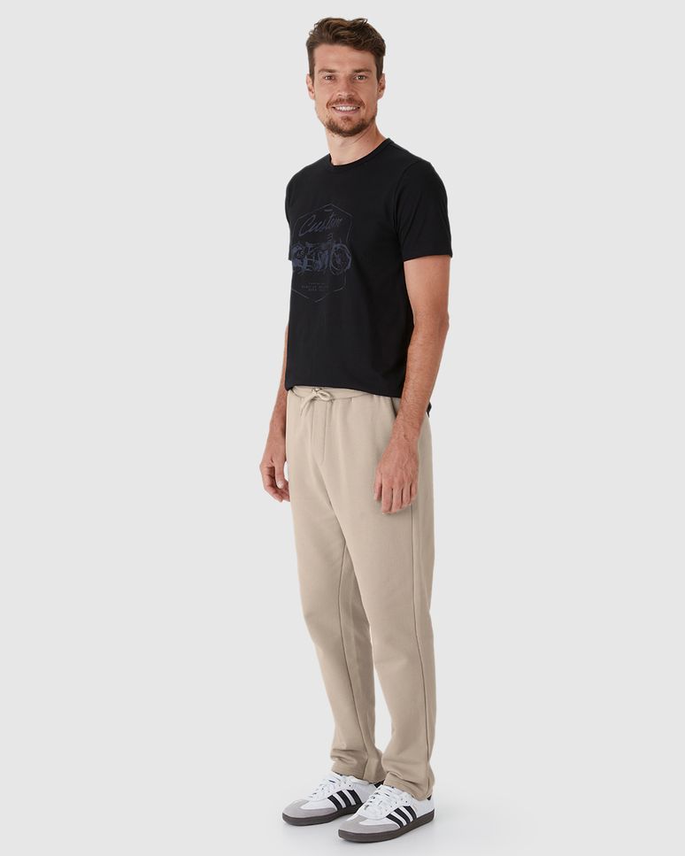 Calça Slim Masculina Em Moletom Flanelado
