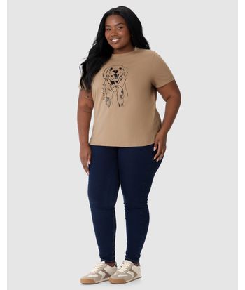 Camiseta Feminina Plus Size Dog Smile Best Smile Em Algodão