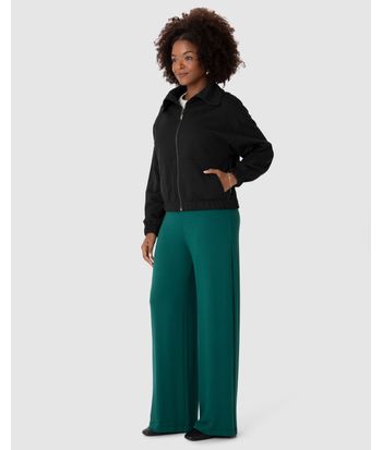 Jaqueta Feminina Bomber Gola Diferenciada Em Moletom Flanelado