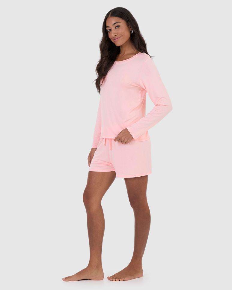 Blusa Feminina De Pijama Manga Longa Em Viscose Stretch