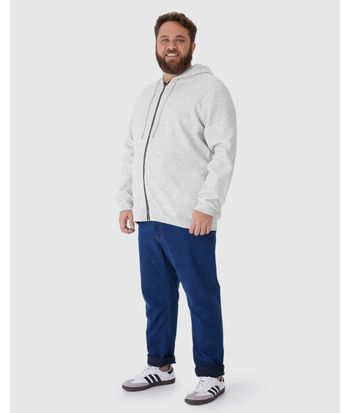 Jaqueta Masculina Plus Size Capuz Com Cadarço Em Jacquard Texturizado