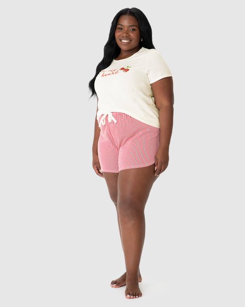 Pijama Feminino Plus Size Be My Heart Em Algodão