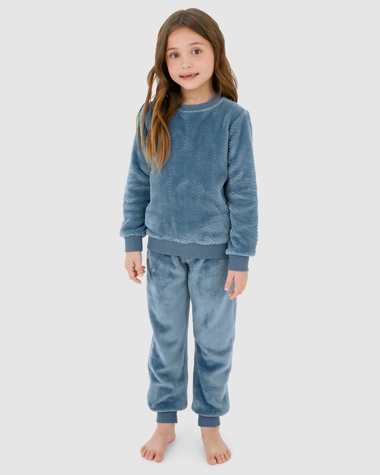Pijama Infantil Unissex Manga Longa Em Fleece Malwee Kids