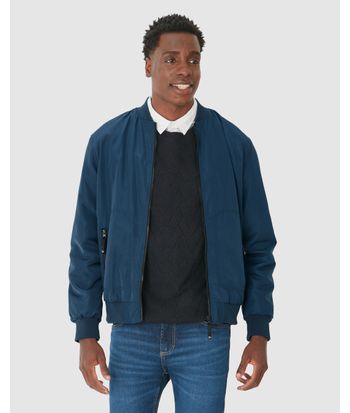 Jaqueta Masculina Bomber Abertura Zíper Em Poliamida