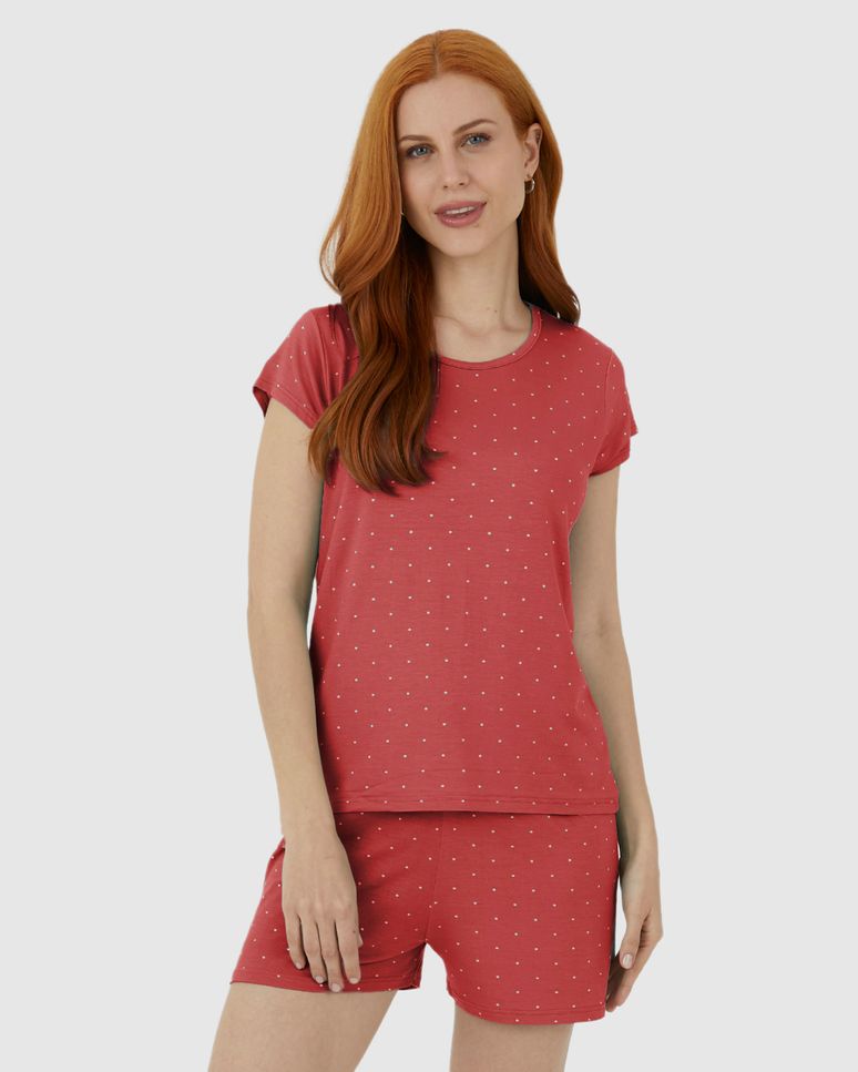 Blusa Feminina De Pijama Estampada Em Malha Viscose Stretch