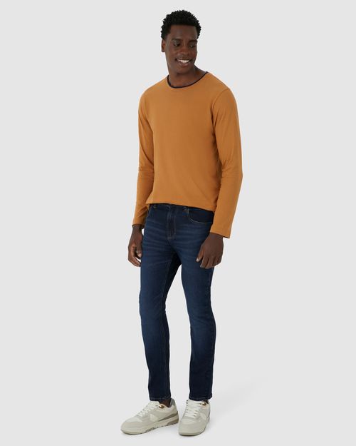 Calça Masculina Slim Cintura Média 1 Copo D'Água Em Flex Jeans