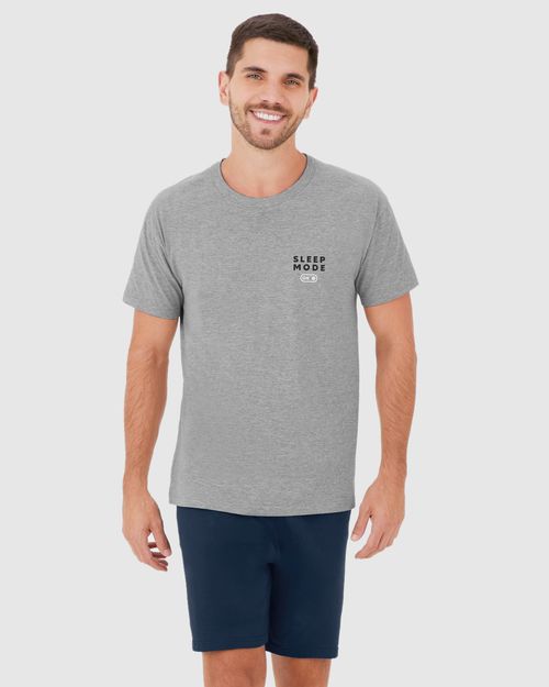 Pijama Masculino Camiseta Sleep Mode Em Algodão
