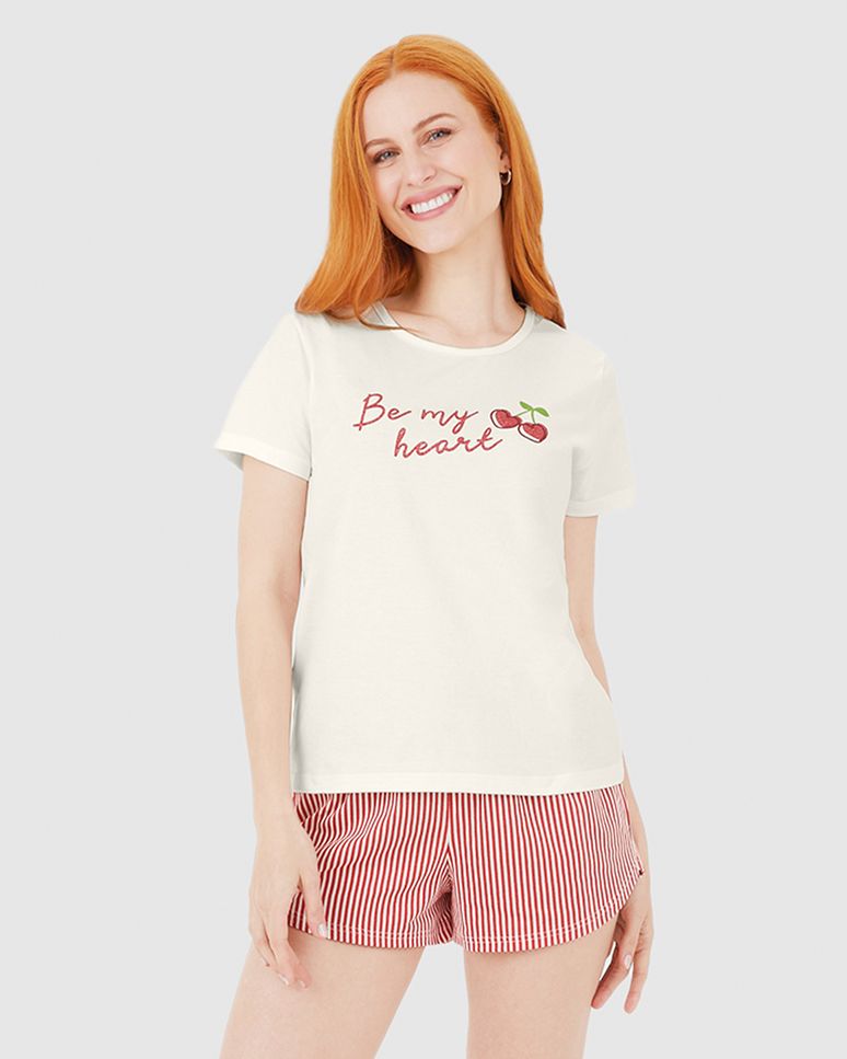 Pijama Feminino Be My Heart Em Algodão