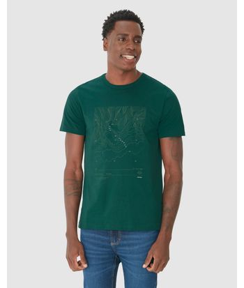 Camiseta Masculina Manga Curta Com Estampa Em Algodão