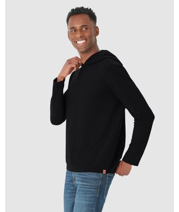 Camiseta Masculina Com Capuz Em Piquet Listrado