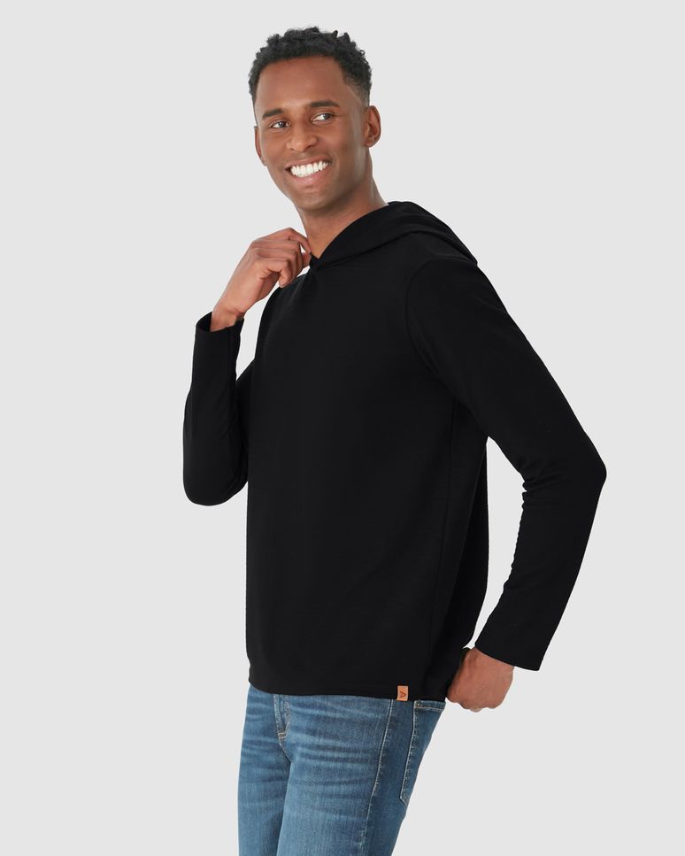 Camiseta Masculina Com Capuz Em Piquet Listrado