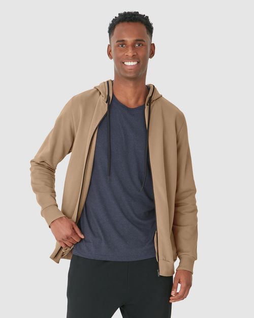 Jaqueta Masculina Com Capuz Bolso Lateral Em Moletom Flanelado
