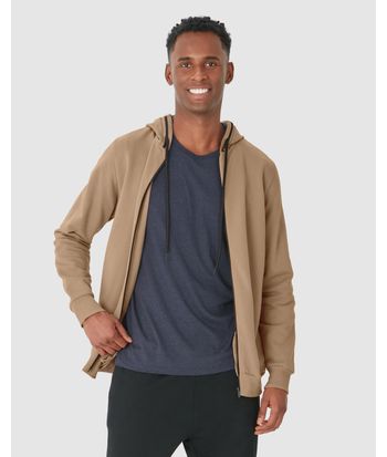 Jaqueta Masculina Com Capuz Bolso Lateral Em Moletom Flanelado