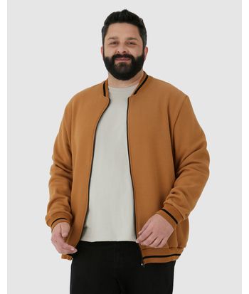 Jaqueta Masculina Plus Size Bomber Em Moletom Comfy Flanelado
