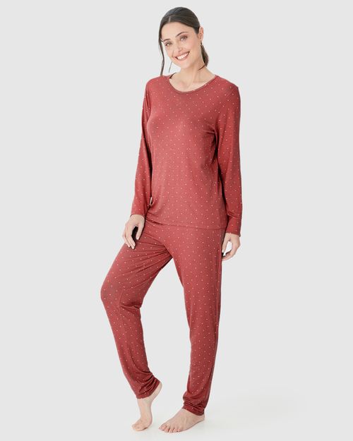 Blusa Feminina De Pijama Manga Longa Em Viscose Stretch