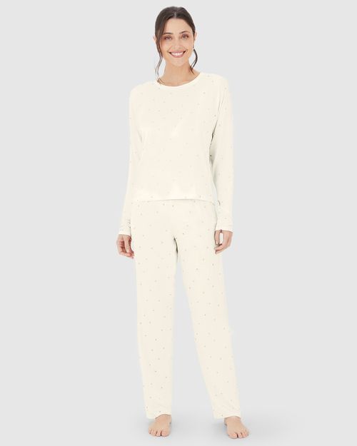 Pijama Feminino Blusa Ombro Com Detalhe Renda Em Viscose Stretch