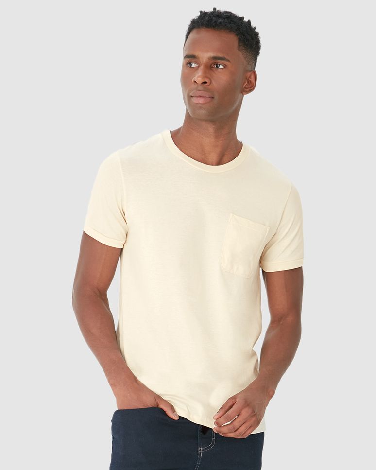 Camiseta Abraço Masculina Bolso Frontal Em Malha Comfy Touch