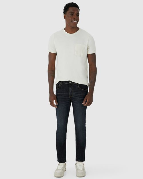 Calça Masculina Slim Bolso Funcional Em Flex Jeans