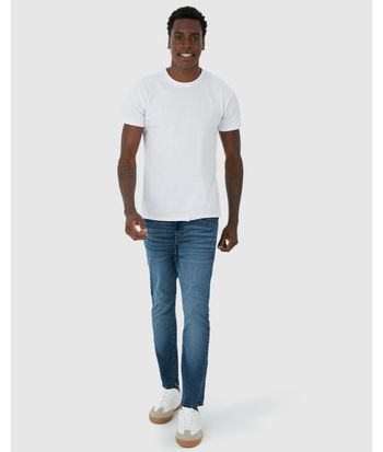 Calça Masculina Skinny Tape Bolso Funcional Em Flex Jeans
