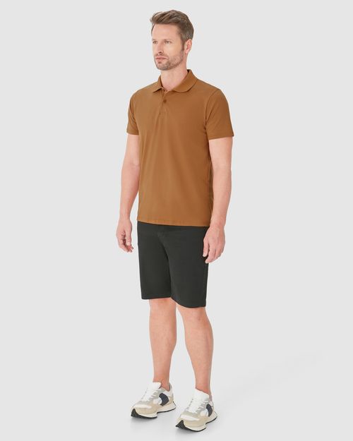 Camisa Polo Básica Masculina Peitilho Frontal Em Algodão