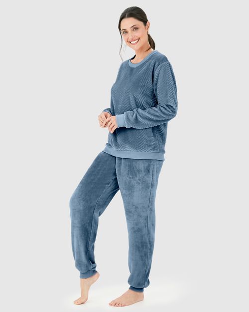 Pijama Feminino Linha Família Manga Longa Em Fleece