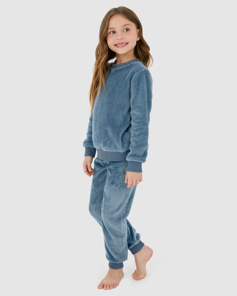 Pijama Infantil Unissex Manga Longa Em Fleece Malwee Kids