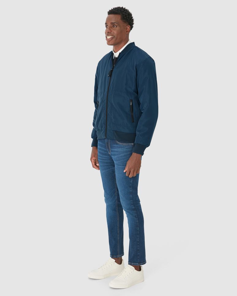 Jaqueta Masculina Bomber Abertura Zíper Em Poliamida