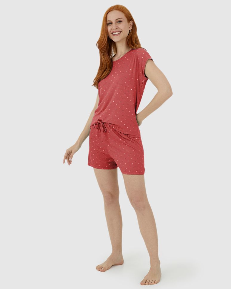 Blusa Feminina De Pijama Estampada Em Malha Viscose Stretch