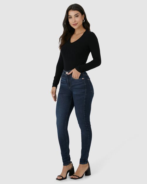 Calça Feminina Skinny Cintura Média 1 Copo D'Água Em Flex Jeans