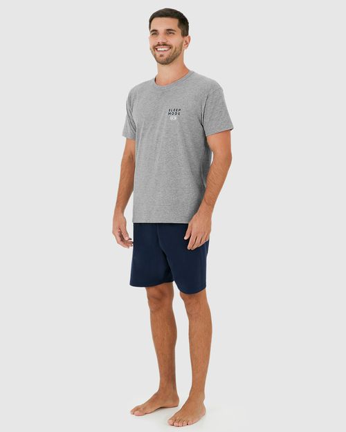 Pijama Masculino Camiseta Sleep Mode Em Algodão