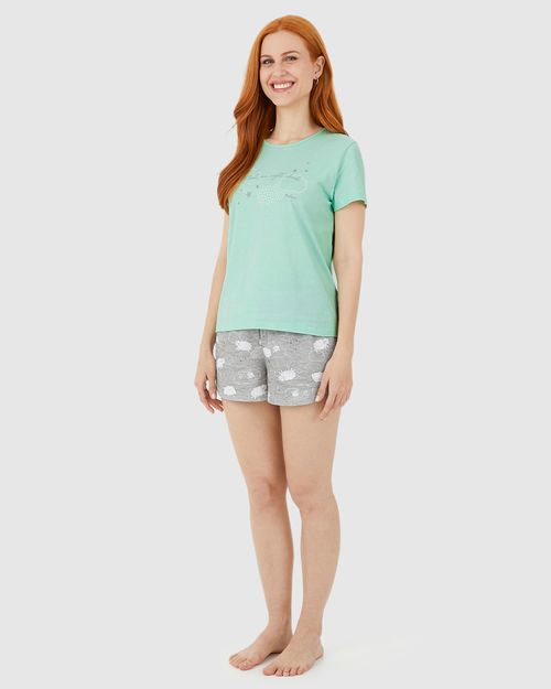 Pijama Feminino Float On Night Clouds Em Algodão