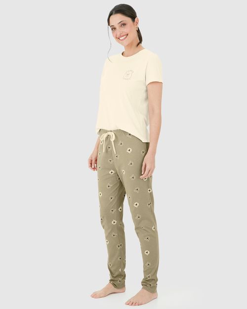 Pijama Feminino Blusa Let's Do Nothing Today Em Algodão