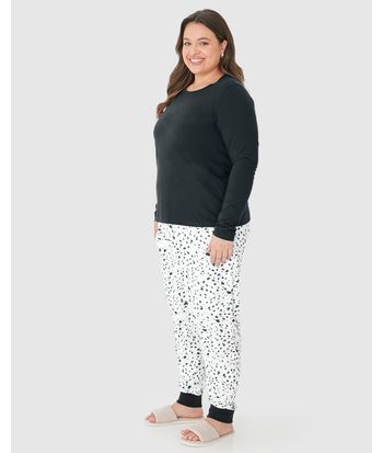 Pijama Feminino Plus Size Calça Estampada Em Algodão