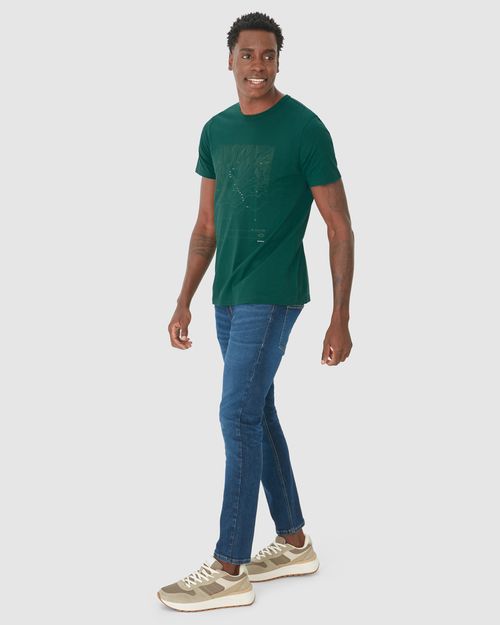 Camiseta Masculina Manga Curta Com Estampa Em Algodão