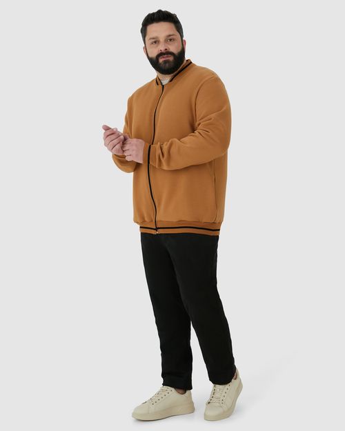 Jaqueta Masculina Plus Size Bomber Em Moletom Comfy Flanelado